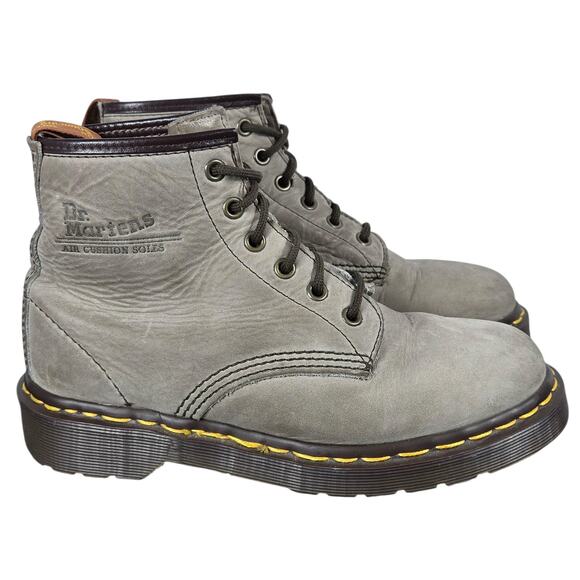 Dr. Martens Vintage Boots Womens 7 Gray 6 Eye Hole Ankle MIE Made in England - Picture 1 of 12